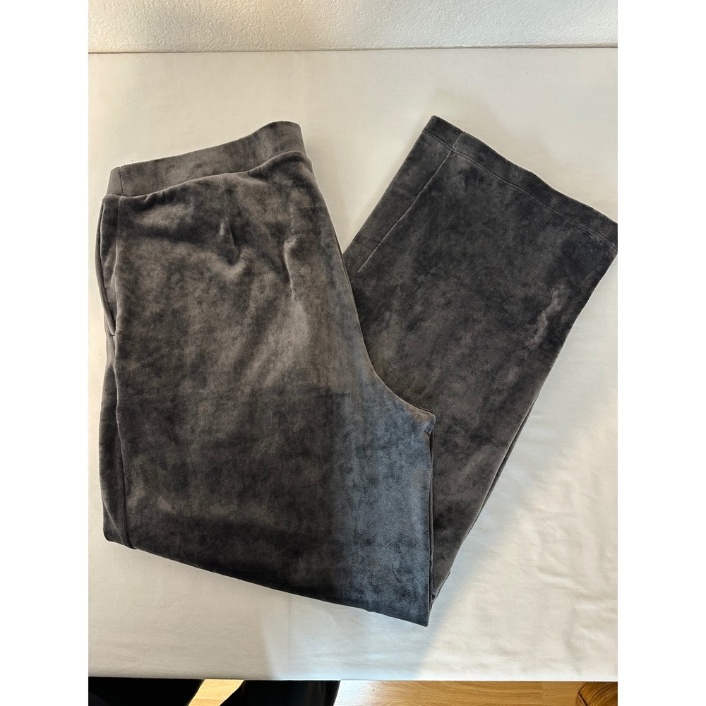 Pure Jill J. Jill Velour Wide Leg Pants 38 x29 Licorice Gray XL New